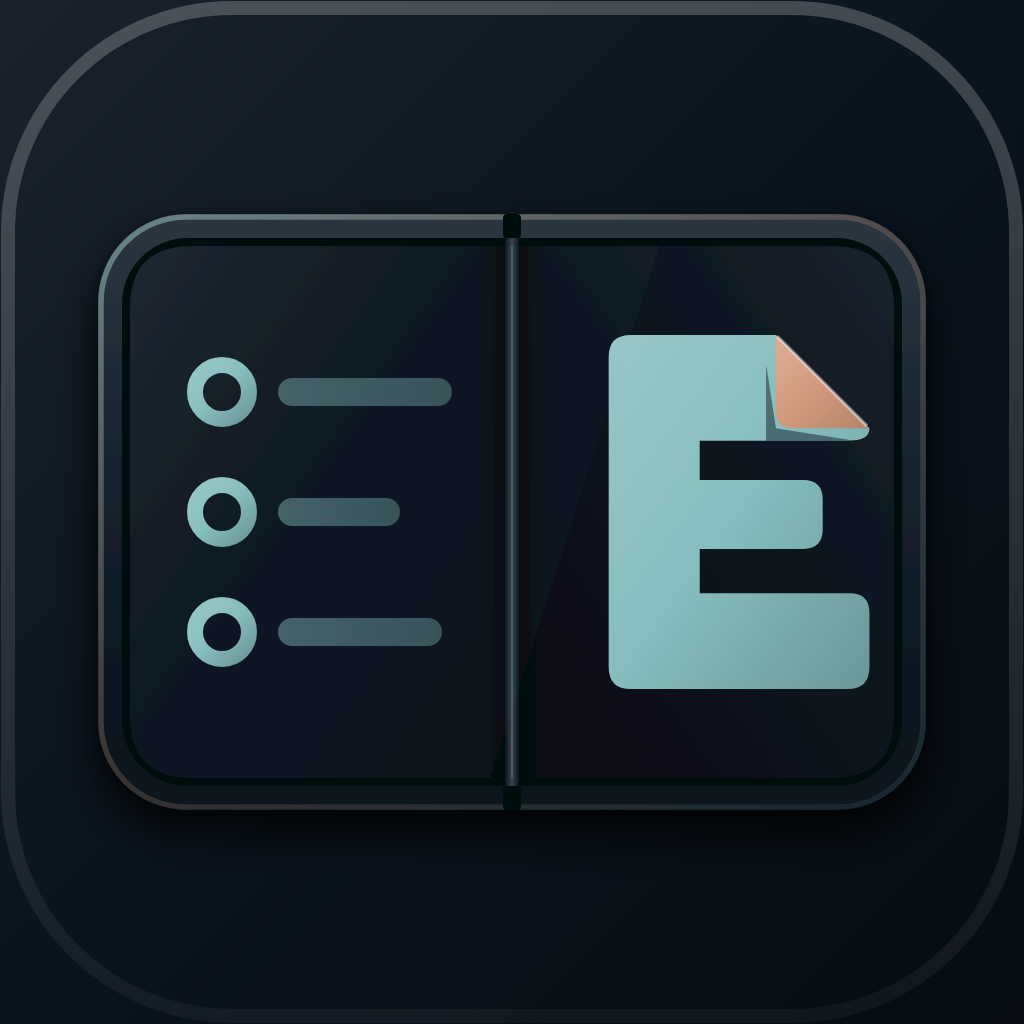 The Eonote app icon in the dark look